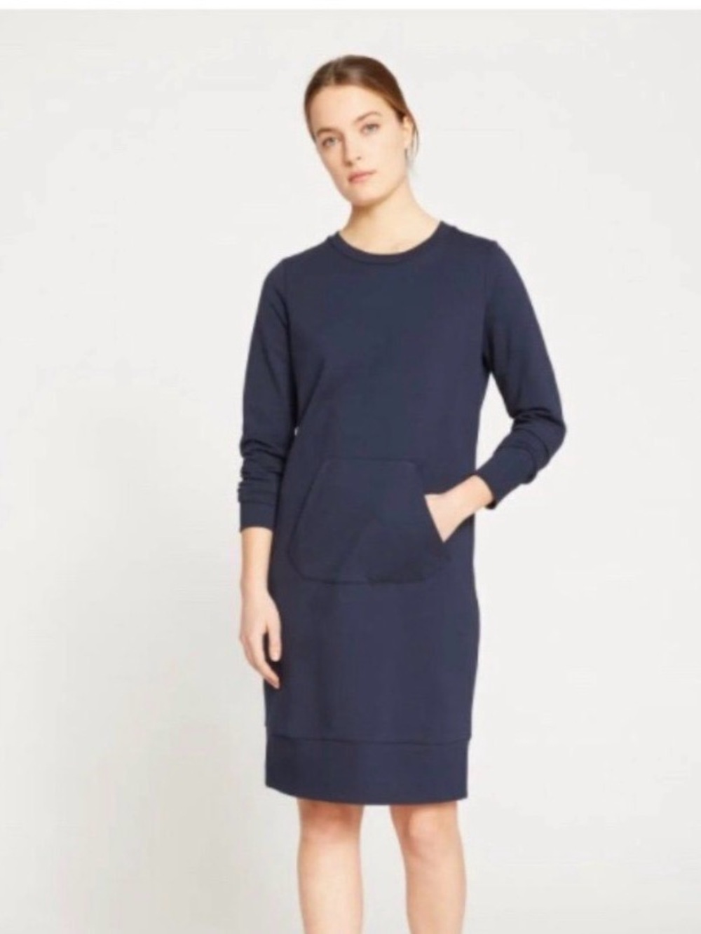 Universal Standard Navy Bree Sweatshirt Dress
